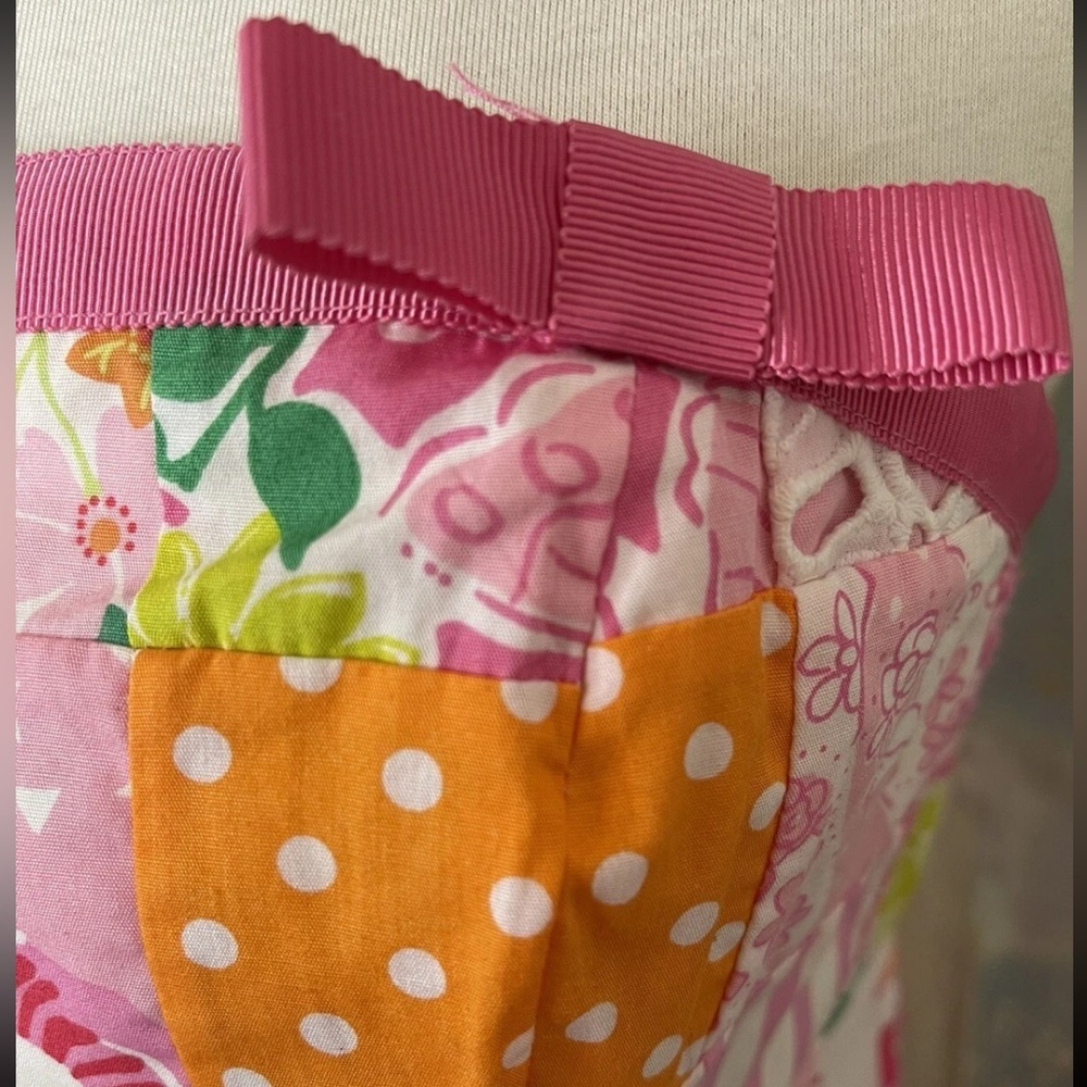 👗LILLY PULITZER VTG Retro 90s Quilted Patchwork Strapless Dress Sz 2 Pink NWOT - Picture 6 of 15